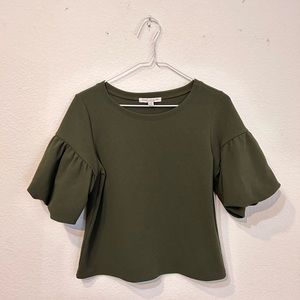 green envelope green top with flowy sleeves size s